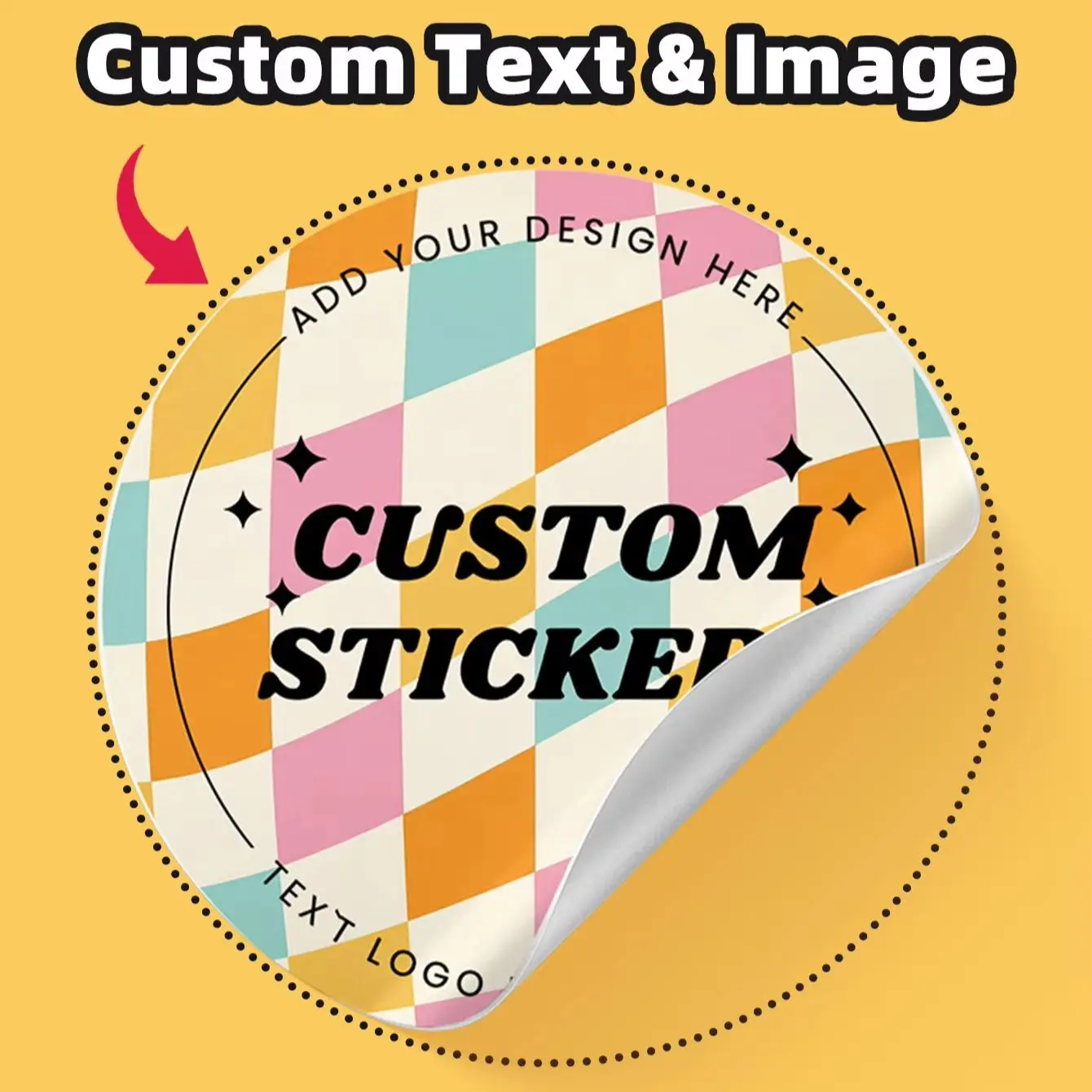 1‑100PCS Round Custom Stickers, Personalized Labels for Family, Holiday Gift Wraps, Jar Labels & Home DIY Craft Decor