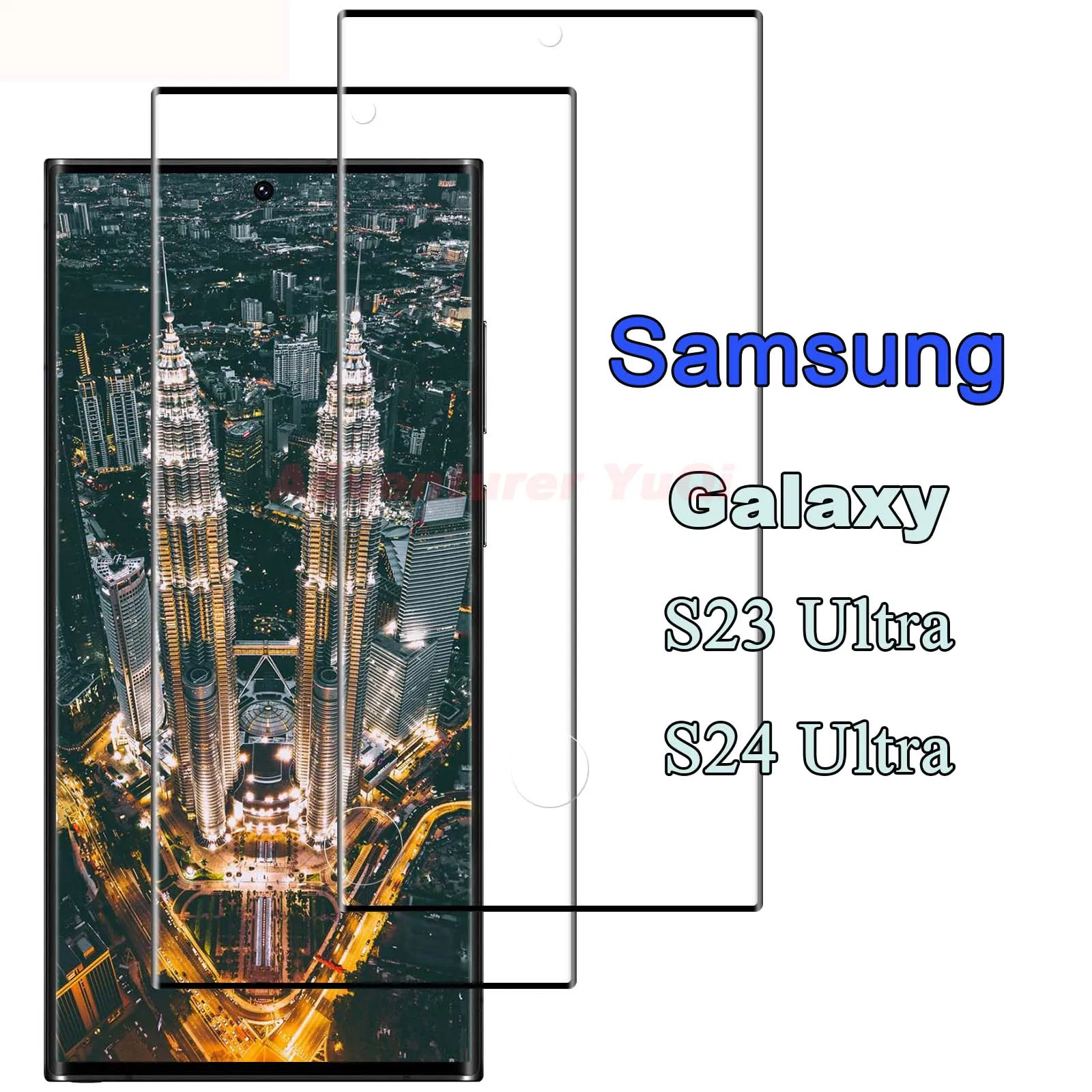 

3D Curve For Galaxy S23 Ultra S24 Ultra Samsung Tempered Glass Screen Protector High Aluminum HD 9H Transparent Ultra Clear