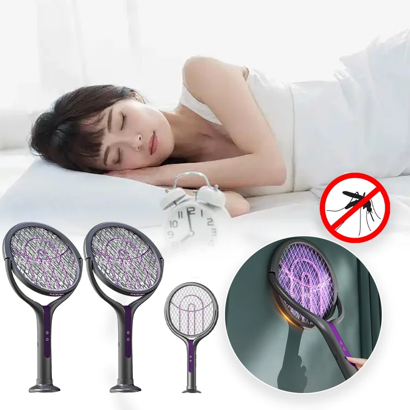 

2800V Mosquito Killer Zapper USB Rechargeable Adjustable 2in1 Bug Lamp & Electric Fly Swatter Non Chemical Indoor Outdoor