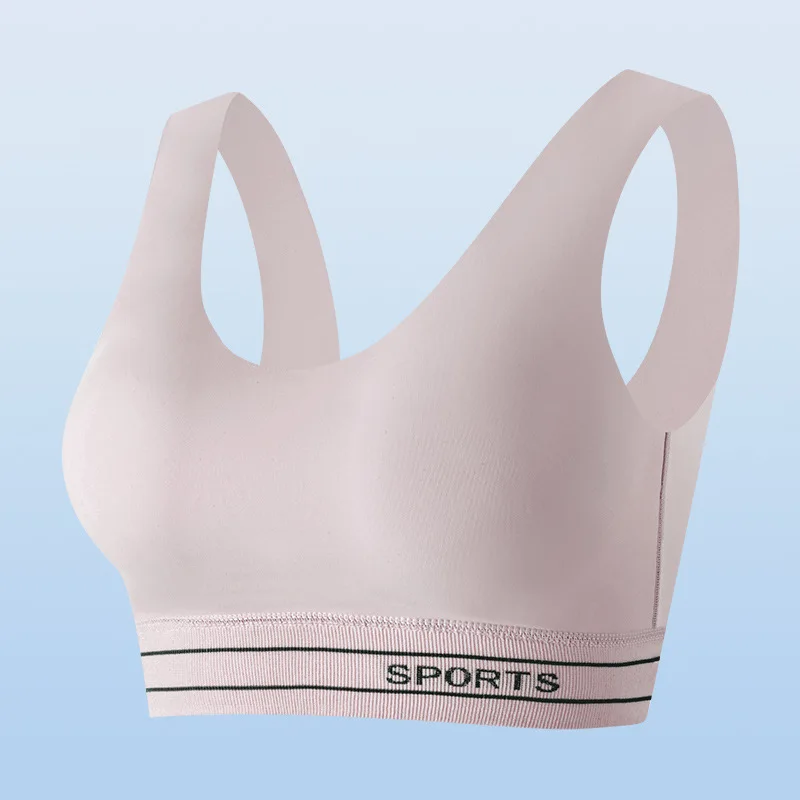 Ice Silk Shockproof Sports Bra Removable Chest Pad Vest Style Beauty Back Bra Can Be Worn Externally Sports Fitness Underwear