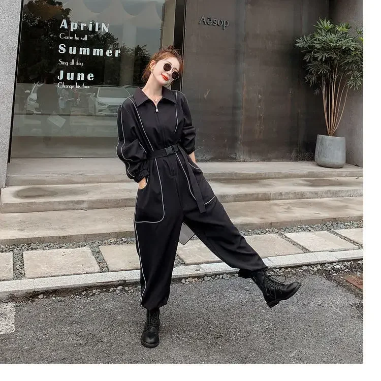 ربيع الخريف شخصية جديدة عاكسة فضفاضة الخصر تظهر رقيقة القدم التعادل دعوى المرأة هارلان نسخة بذلة السيدات حللا #4