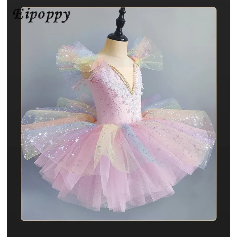 Gonna da danza classica, gonna corta da ragazza, costume da ballo per bambini, costume da piccolo cigno, gonna corta da balletto, abito in pizzo