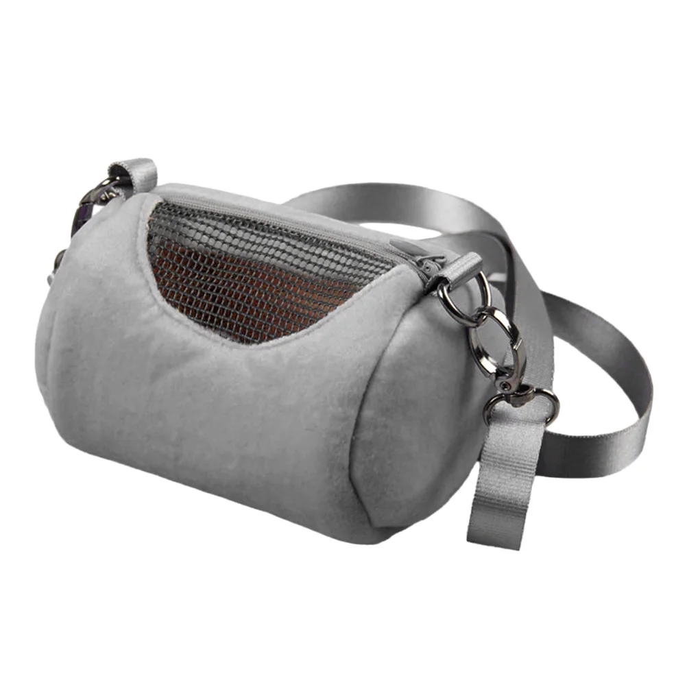حقيبة حمل الحيوانات الأليفة المستديرة باللون الرمادي لشبكة تهوية الهامستر، حزام مريح قابل للتعديل، تخزين محمول للسفر في الهواء الطلق #3