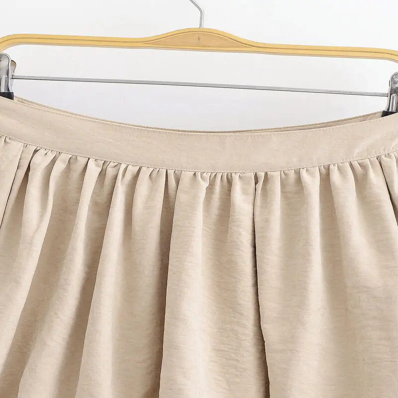 

Summer 2025 New Women's Mid-Waist Balloon Skirt Length f Body Skirt Versatile Sle ort Skirt Other Material 00%