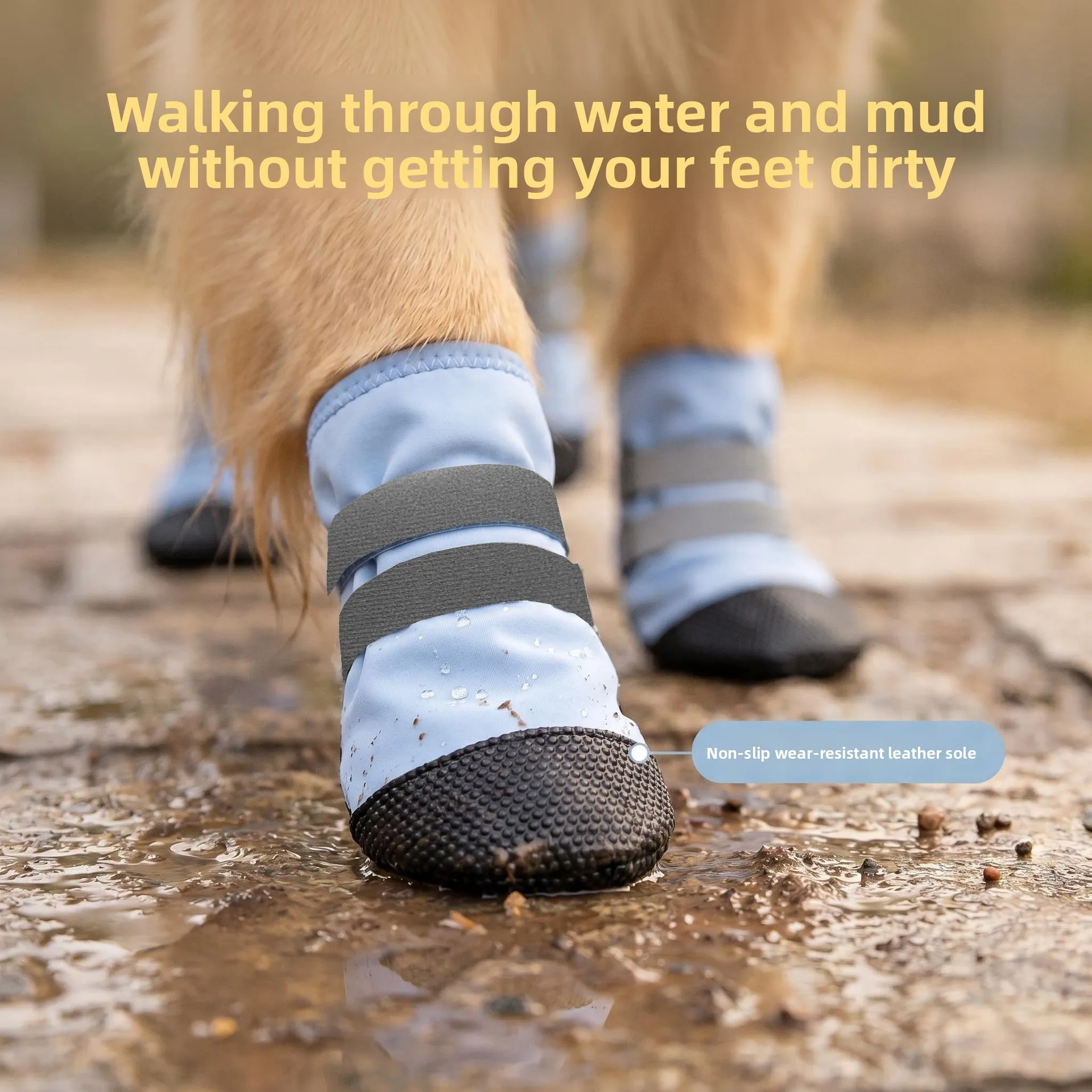 Big dog shoes Large dog special foot cover Soft sole can't be thrown off Anti-dirty, non-slip and waterproof four-season
