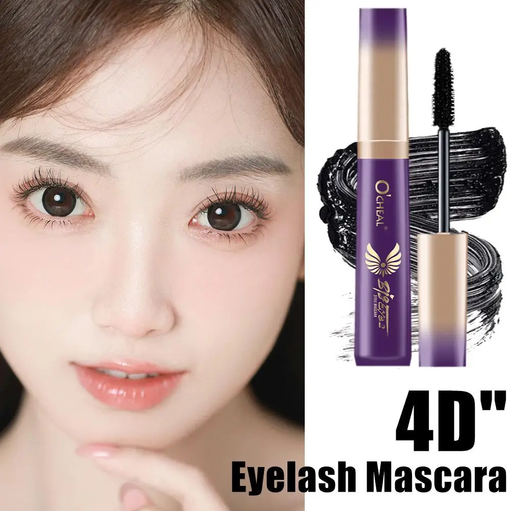 Waterproof 4D Silk Fiber Lash Mascara, alongamento, espessamento, ondulação, não-desvanece-se, cílios, melhorar os cílios