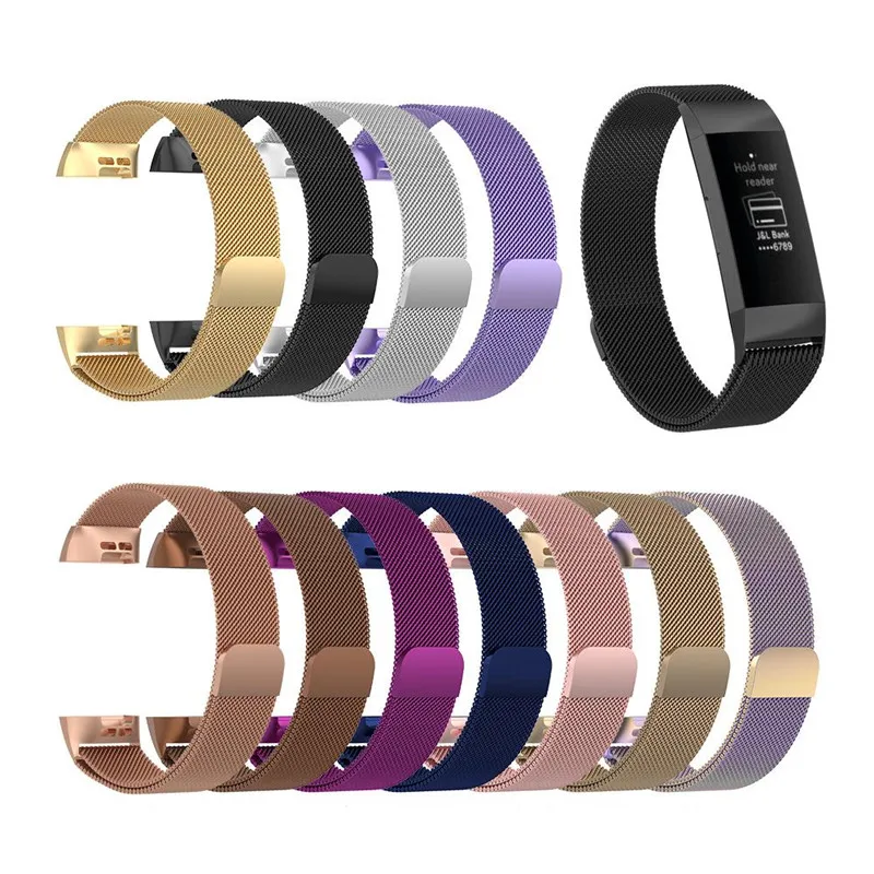 Milan Metal Strap for Fitbit Charge 3 4 SE Band For Fitbit Charge SE Soild Stainless Steel Bracelet Smart Wrist Wacthband Watch