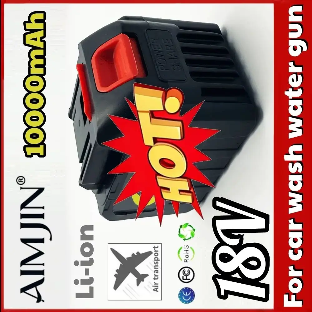 🔧18V 10Ah/10000mAh Replacement Li-Ion Battery For Car Washer High Pressure Water Gun Car Wash Spare Part🔧