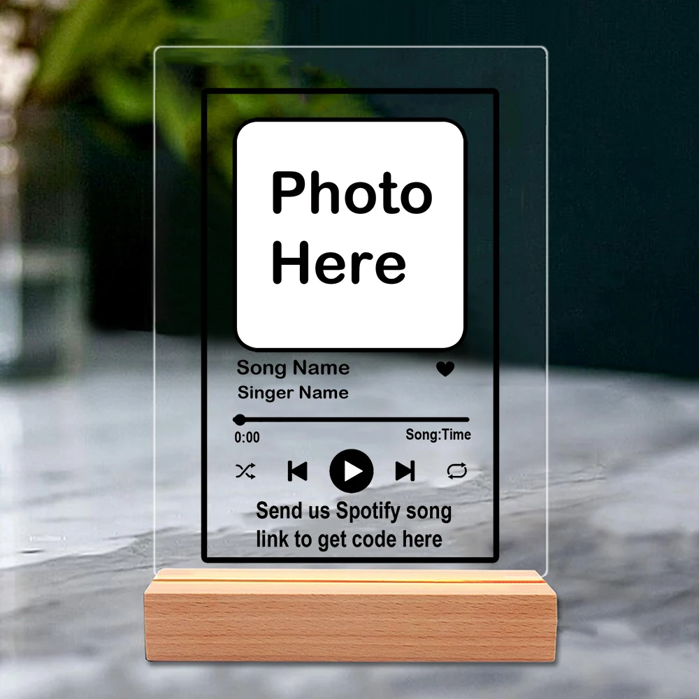 Customized Album Acrylic Plaque Custom Music Playlist Code Fans Friends Personalized Friends Gifts Home Office Desk Decoration