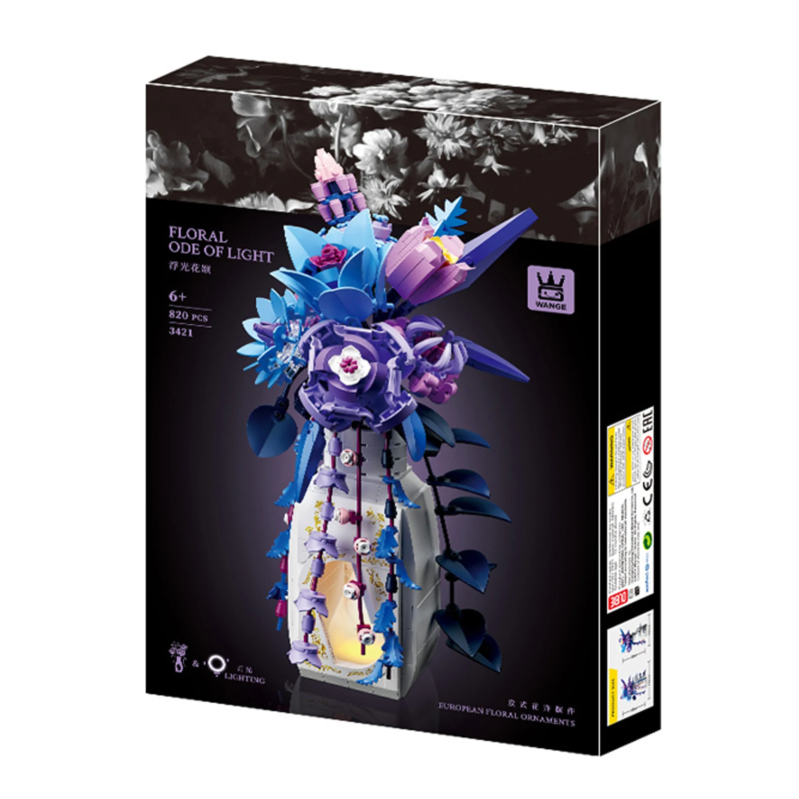 Floating Light Flower Song 803pcs LED Building Blocks Artificial Flowers Plant Bonsai Creative DIY Puzzle Gift Set
