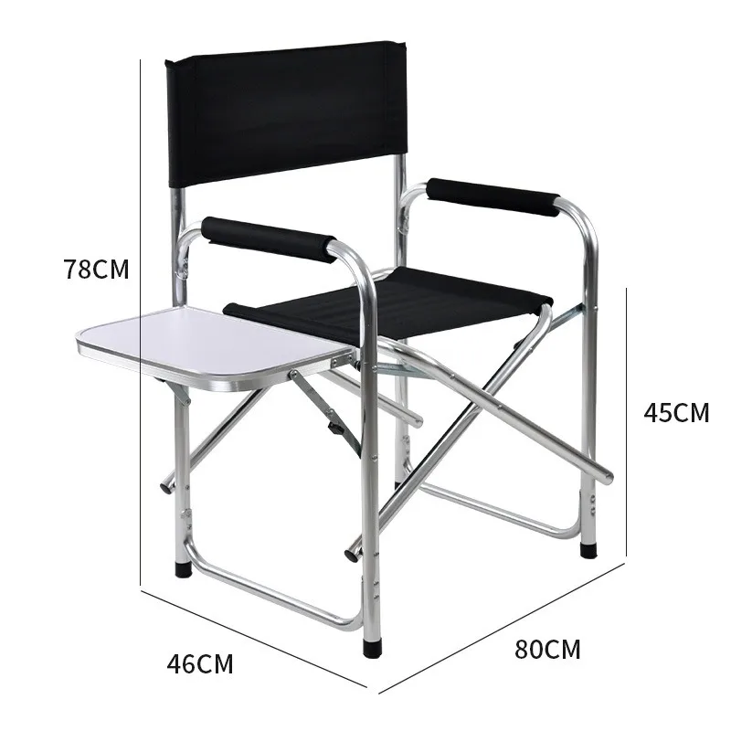 Outdoor director chair folding chair mountain camping with side table aluminum alloy lightweight high load-bearing