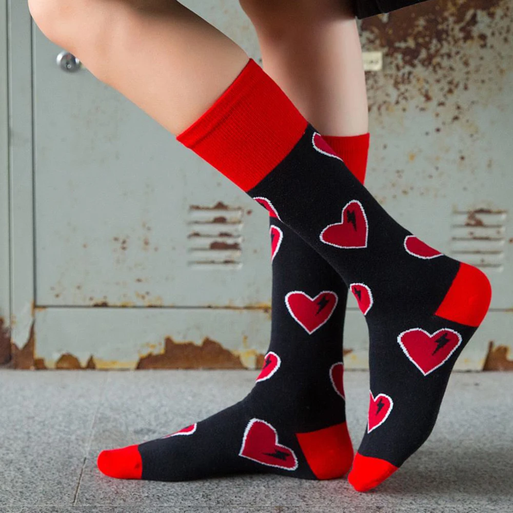 Autumn Winter Long Socks Women Love Heart With Japanese Style Casual Socks Female Beautiful Brand Designer Kawaii Sweet Sokken