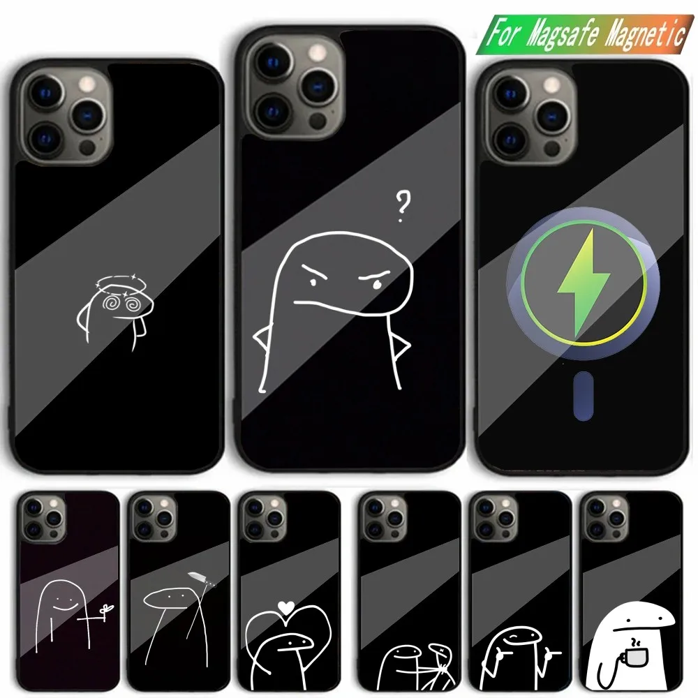 S-Stickerman F-Flork Funny Phone Case For iPhone 15,14,13,12,11,Plus,Pro,Max Mini Magsafe Magnetic Wireless Charging