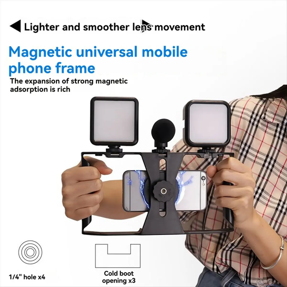 Super Sale Universal Quick Release Smartphone Video Rig Kit for MagSafe Cell Phone Stabilizer Gear Kit for Blogging Live Streami