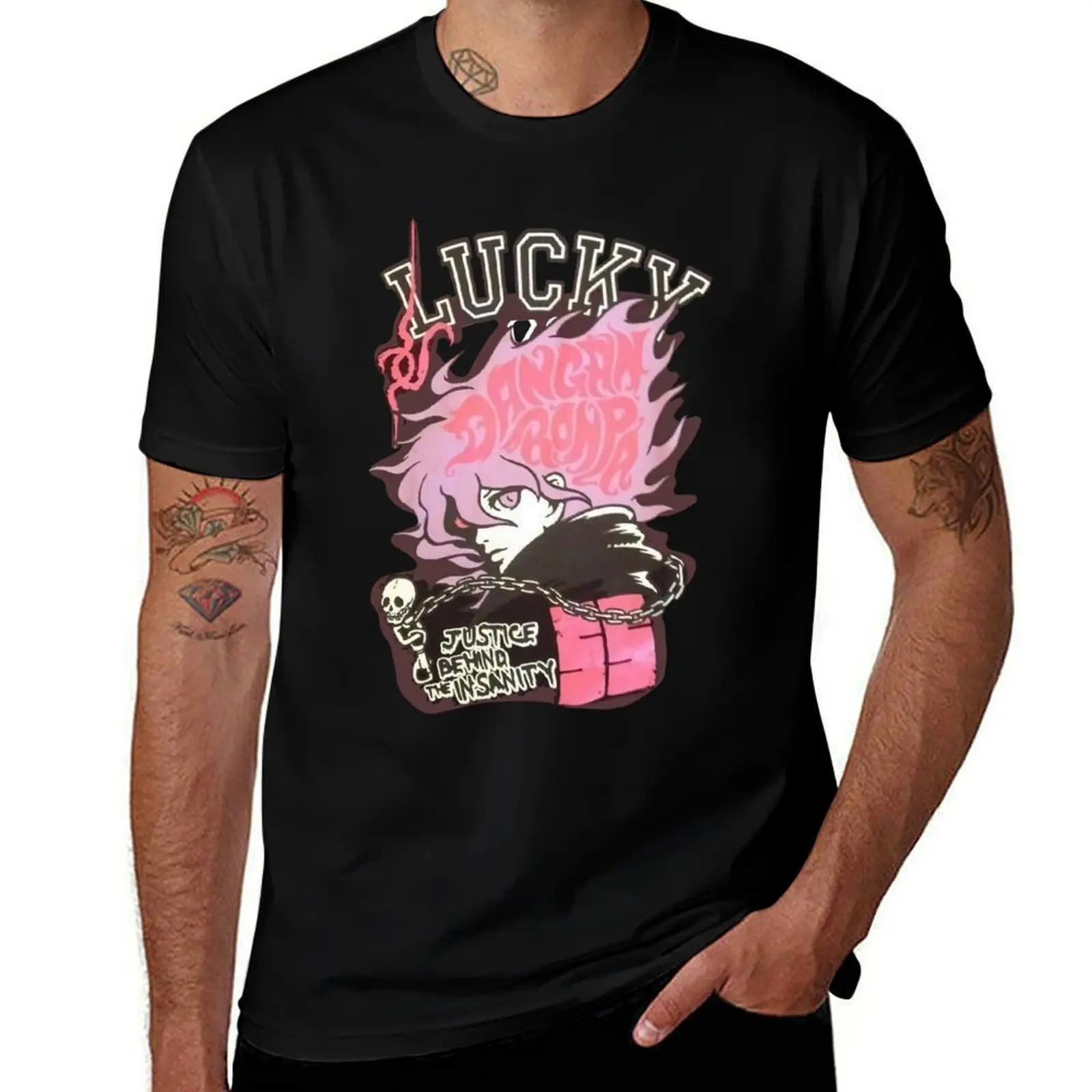 Danganronpa 2: Ultimate Lucky Nagito Komaeda Pink (Danganronpa 2: Goodbye Despair) T-Shirt Work Wear Simple Tee Shirt T-Shirt