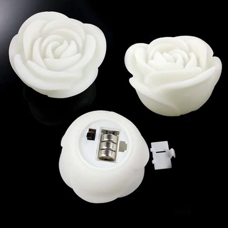 Romantic Color Changing LED Rose Flower Candle Night Light for Birthday Party Holiday Wedding Indoor Decoration Lamp