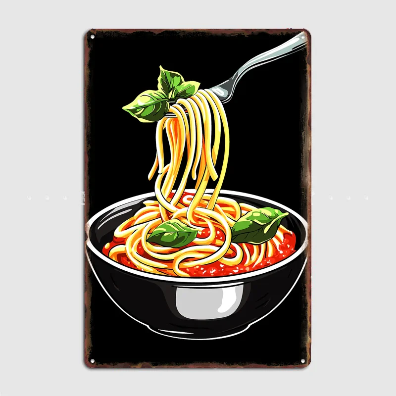 Spaghetti with Tomato Sauce Vintage Poster Metal Sign Custom Bedroom Room Decor Home Decor Posters Wall Decoration