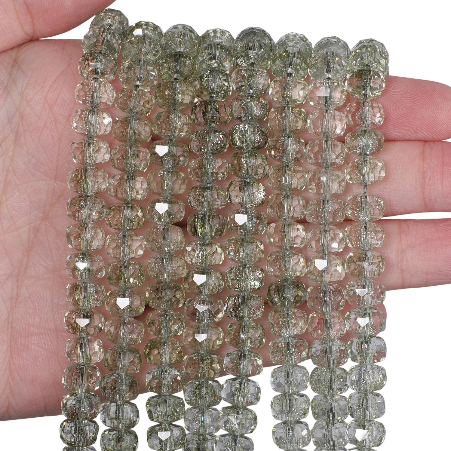 8x5mm Halbplattierte Mehrfarbige Facettierte Rad-Kristallquarz-Perlen AB-Farbe Transparente Glasperlen für DIY-Armband und Halskette – Detail 10