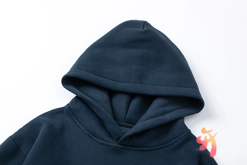 Winter Hiphop Street Stroke Letter Print Navy Blue Kanye Hooded Sweatshirt Men Women Fleece Cactus Jack Hoodie