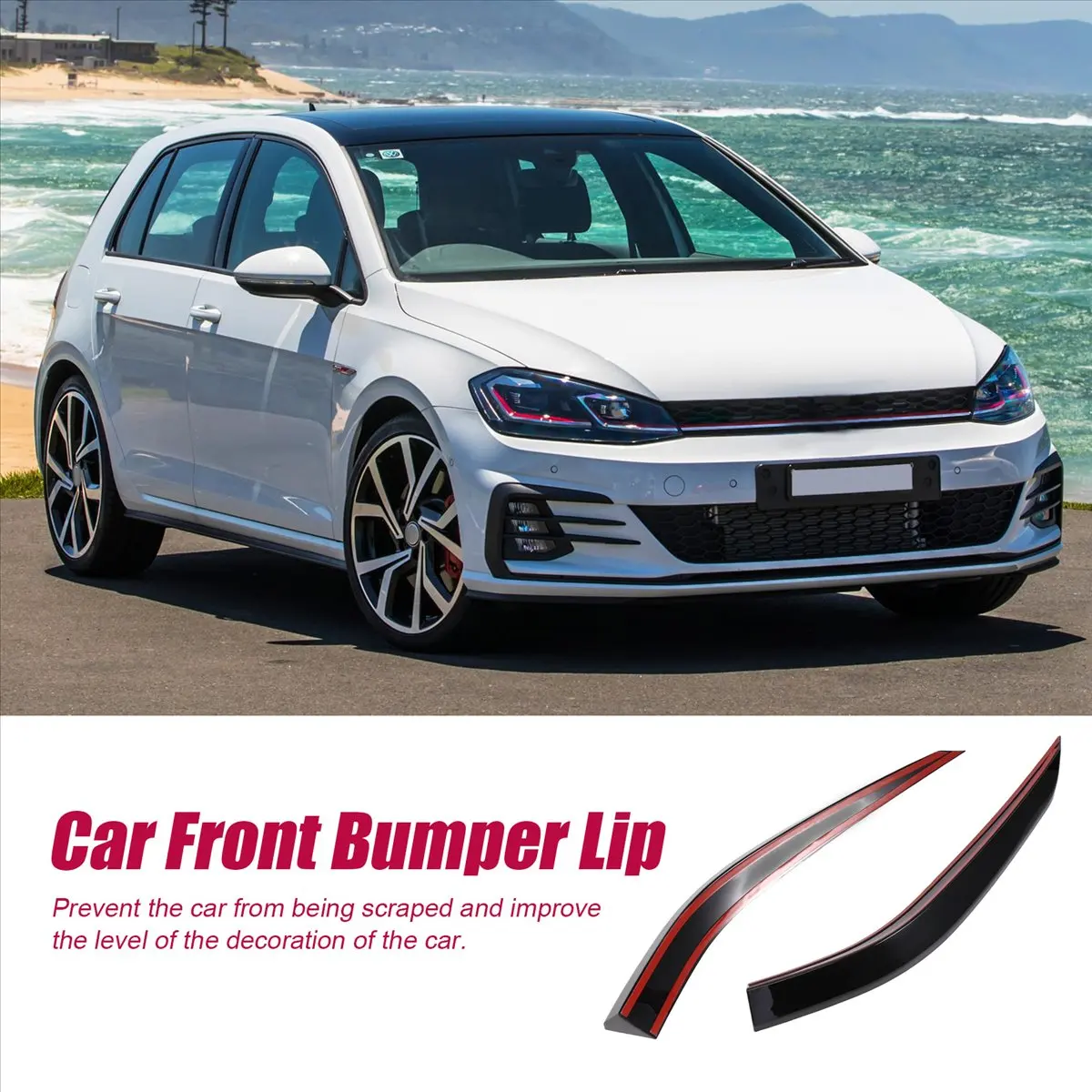 Super Sale For Golf 7.5 MK 7.5 2018-2020 Car Front Bumper Lip Shovel Side Surround Spoiler