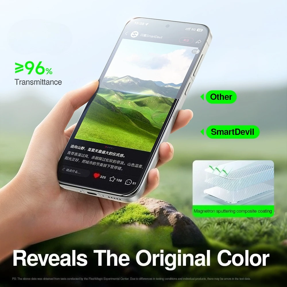 SmartDevil Corning Szkło Hartowane do vivo X300 Ultra HD Folia Ochronna na Ekran do vivo X300s X300 Pro Odporna na Zarysowania i Odciski Palców — zdjęcie produktu 6