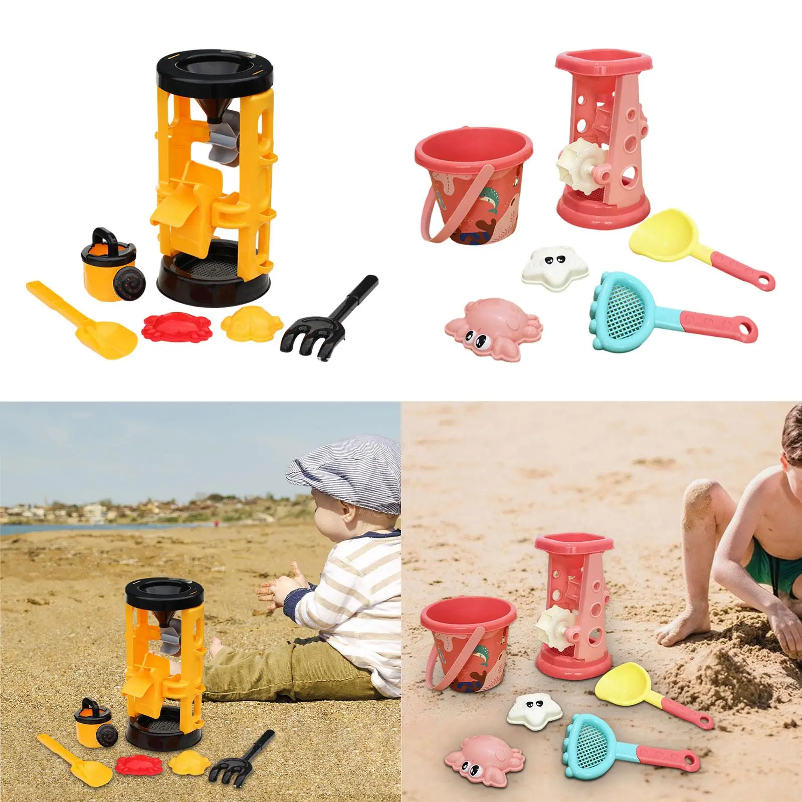 6Pcs Summer Beach Set, Sand Toys Sand Castle Toy, Party Favor for Outdoor Party Child Kids