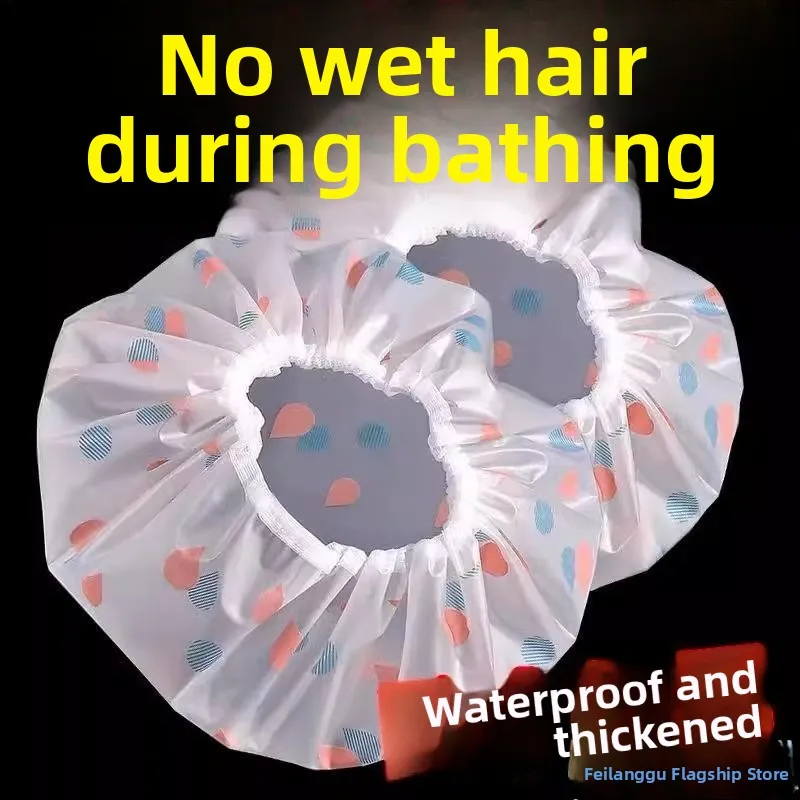 

Водонепроницаемая шапочка для душа и набор для окрашивания волос для женщин, для домашнего использования, защита от жира и для кухни, мультяшный дизайн, из полиэтилена, универсальная