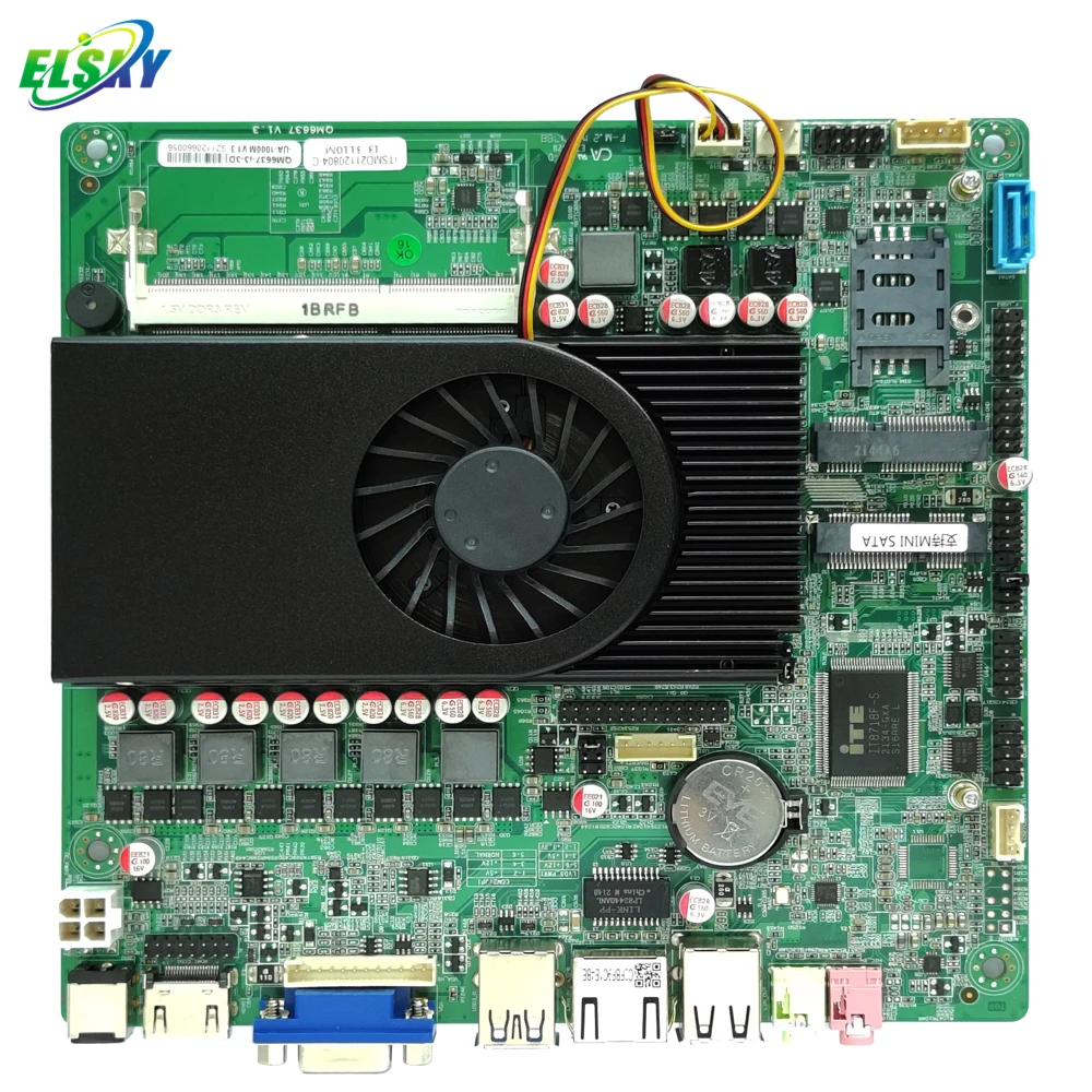 ELSKY QM6637 with  Ivy Bridge CPU with Celeron 1007U Processor HM65 HM76 LVDS Thin Mini-itx Motherboard Support Windows XP