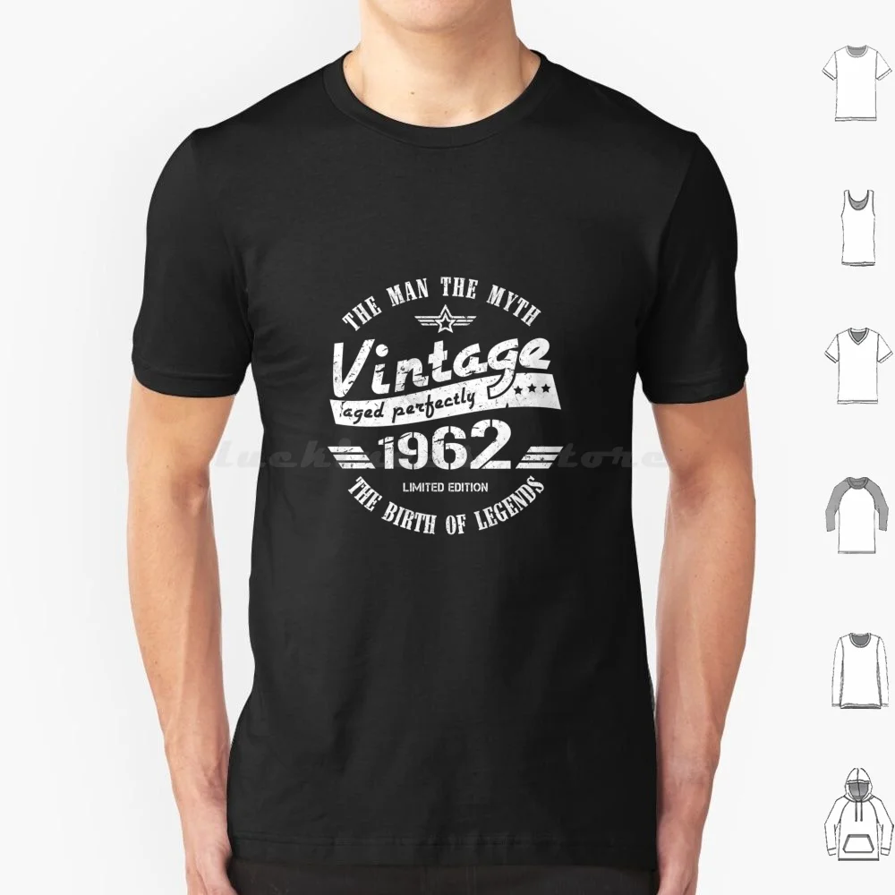 Vintage 1962 60 cumpleaños regalo para hombres Camiseta de algodón hombres mujeres DIY estampado Vintage 1962 60 cumpleaños para hombres