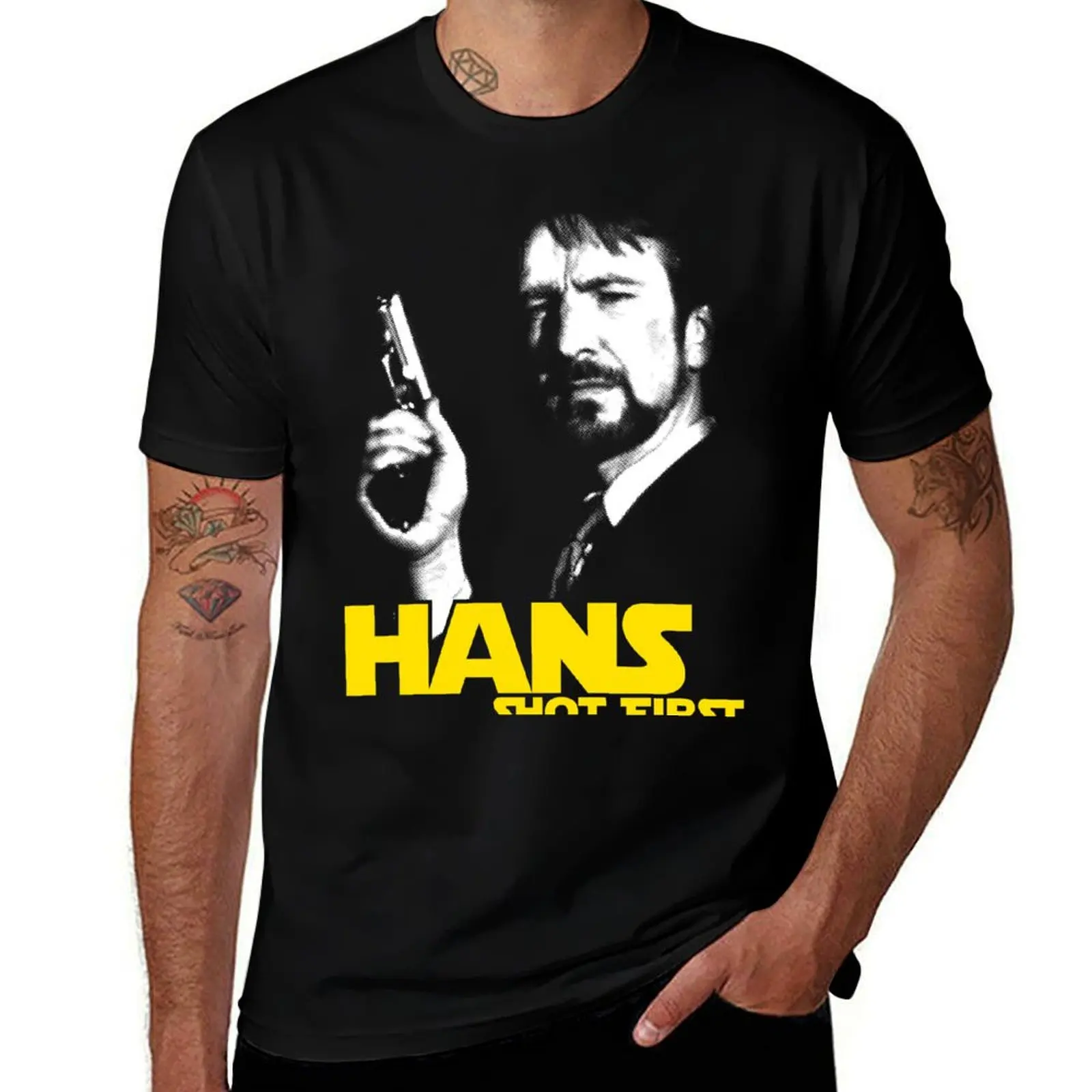 

Hans Shot First T-Shirt cotton t shirt man t shirts cotton 100% funny t shirts man T-Shirt