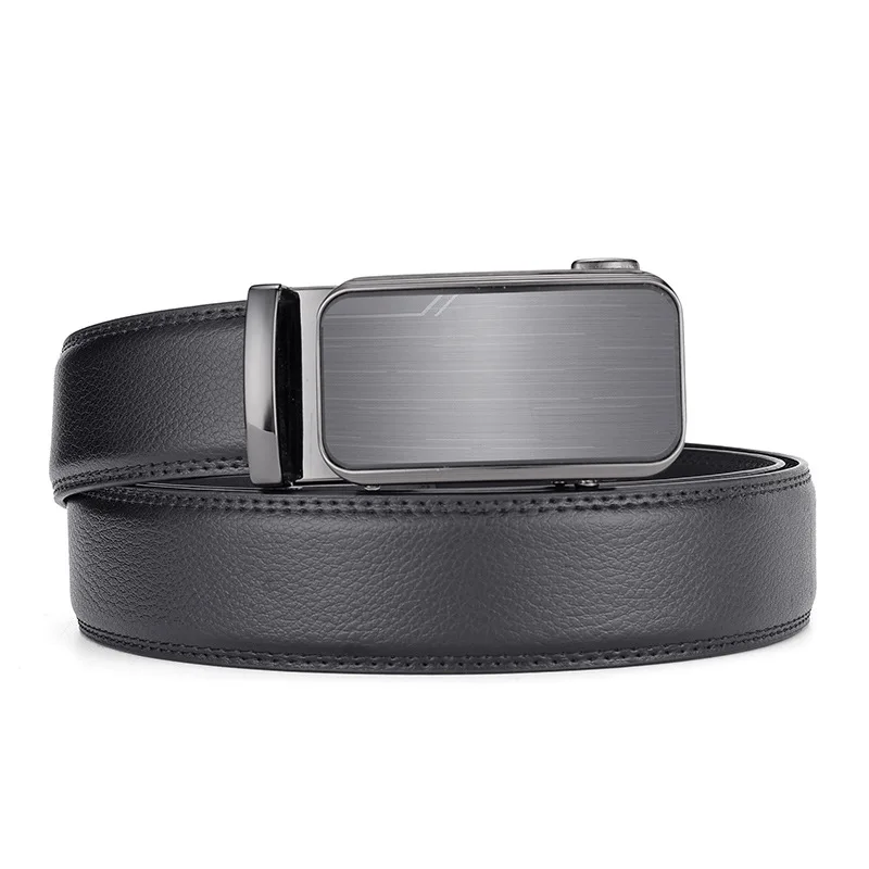 

Высококачественный мужской ремень с автоматической пряжкой, кожаный, простой, повседневный, деловой, универсальный мужской ремень