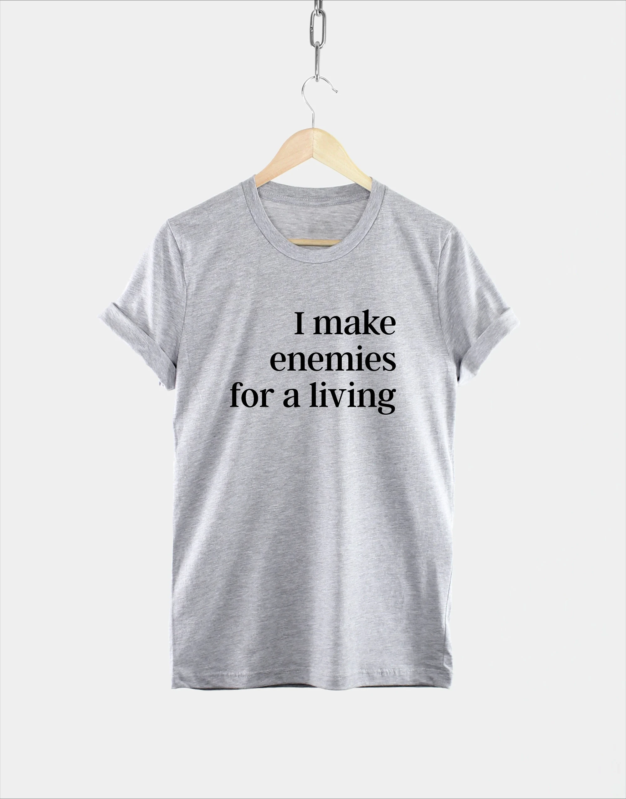 I Make Enemies for A Living Men's T-Shirt Summer Tracksuit Letter Printed Short Sleeve Tops Casual Breathable Cotton Sportswear