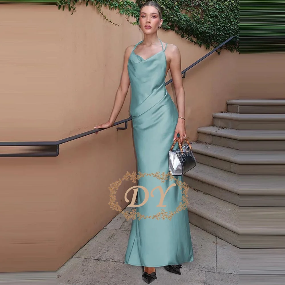 

DY Spaghetti Strap Backless Sexy Maxi Dress Women Gown Fashion Solid Sleeveless Bodycon Evening Club Long Dress Customize