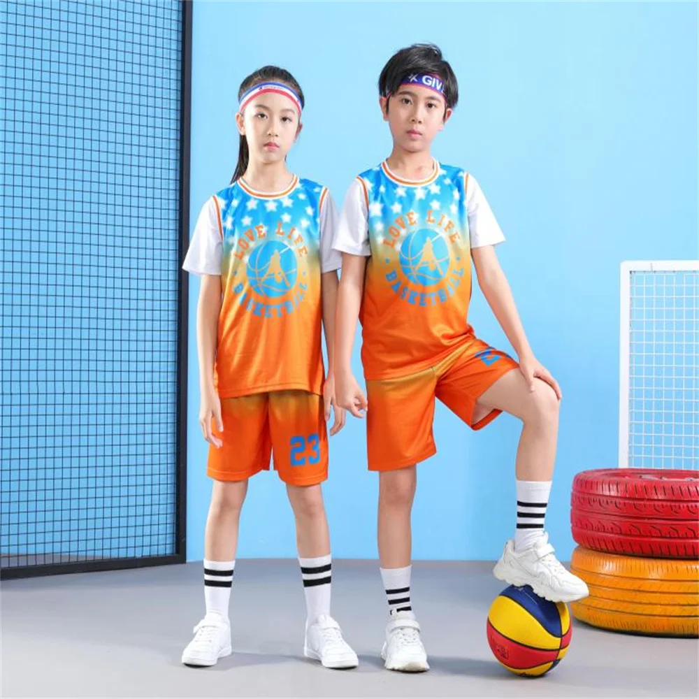 Children's Fake Two-piece Training Suit Moisture Wicking Perspiration Quick Drying Breathable Sports Set