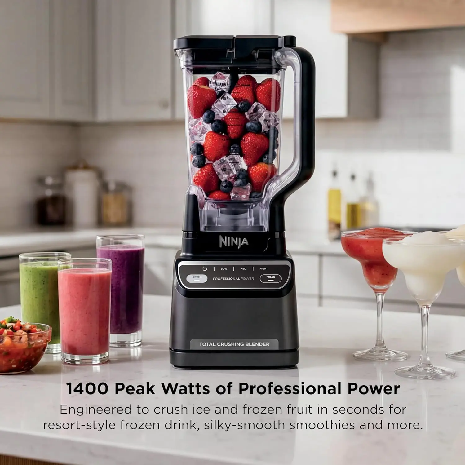 Professional Blender 2.0 - 1200W Power, Auto-iQ Program, Total Crushing Technology, XL 72 oz Pitcher, Smoothie Maker, Drink Mixe