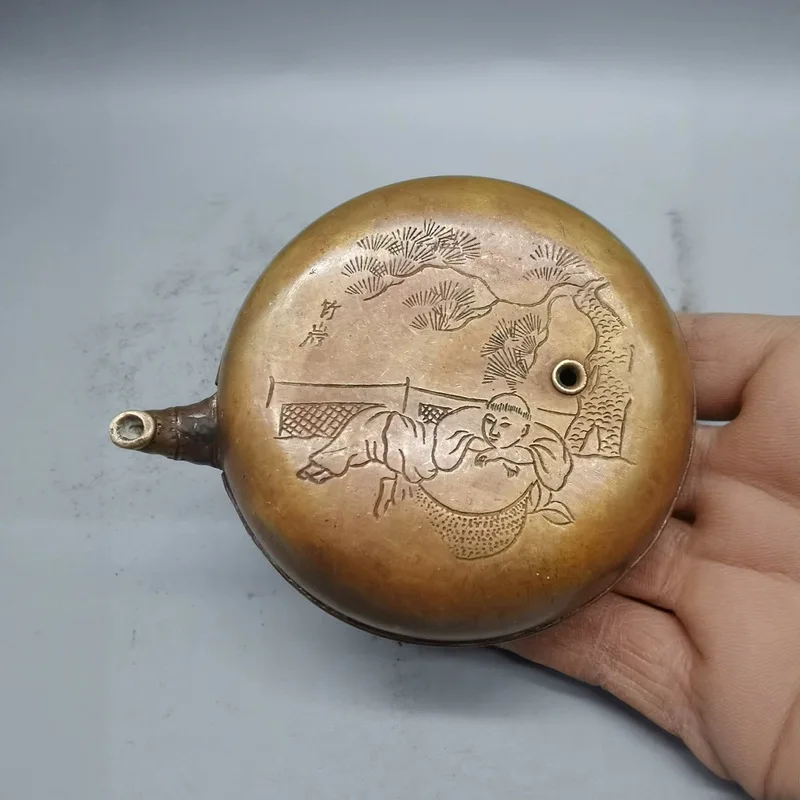 of : High-quality Brass Inkstone and Inkdrop, Four Treasures of the Study, Copperware Collection