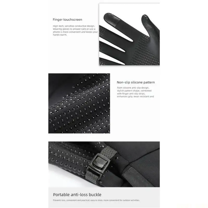 

U2JB Electric Heated Gloves Waterproof Motorcycle Gloves Winter Touch Screens Nonslip Motorbike Gloves Hand Warmer Enduring