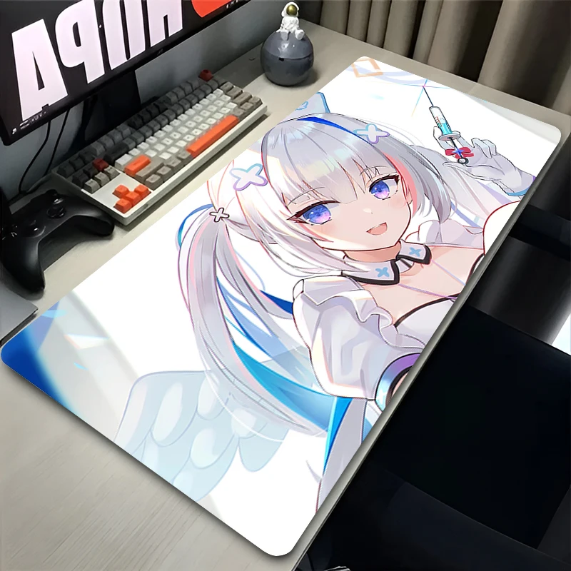 منصات الماوس ألعاب لوحة المفاتيح Hololive أنيمي فتاة مكتب ماوس حصيرة السجاد المطاط Tapis Souris الألعاب دفتر Amane Kanata Mousepad #3