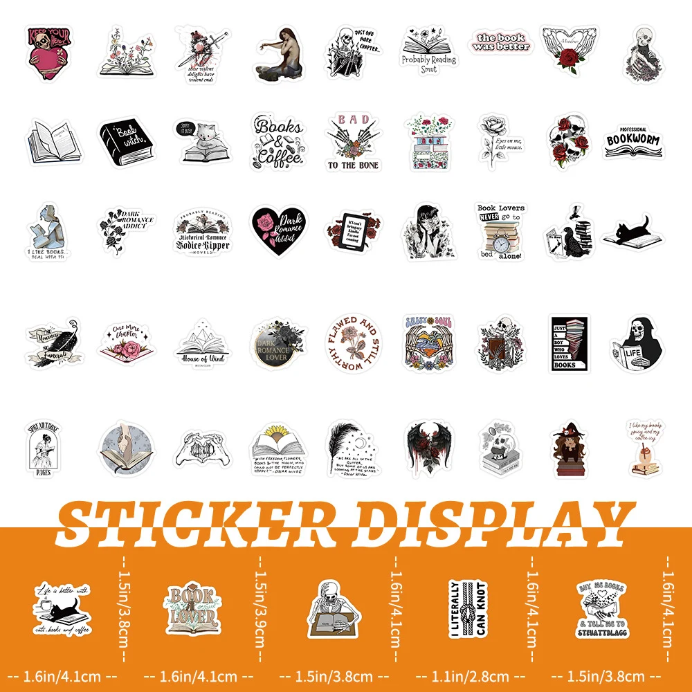 10/30/50/103pcs Dark Romance Addict Reader Stickers Cool Gothic Style Graffiti Decals Phone Motorcycle Scrapbook Cartoon Sticker