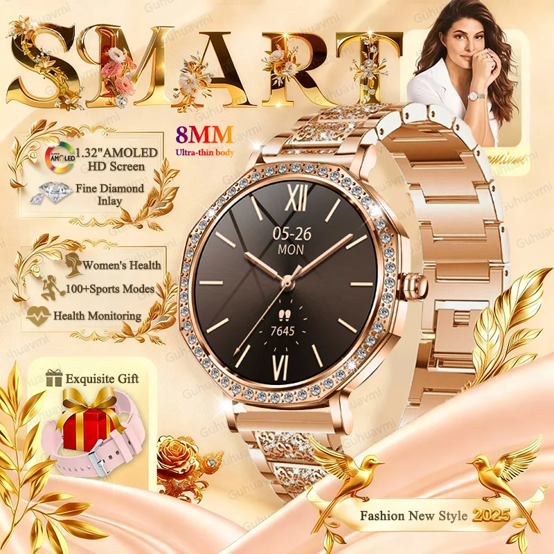 

NEW Fashion Women Smart Watch 8MM Ultra-thin body IP68 waterproof Fitness Bracelet heart rate Sport Smart Watch For Women's Gift