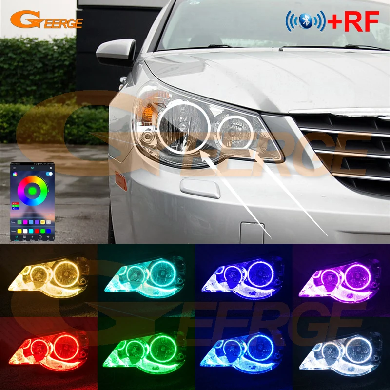 For Chrysler Sebring JS 2006 2007 2008 2009 2010 RF Remote Bluetooth APP Multi-Color RGB Led Angel Eyes Kit Halo Rings