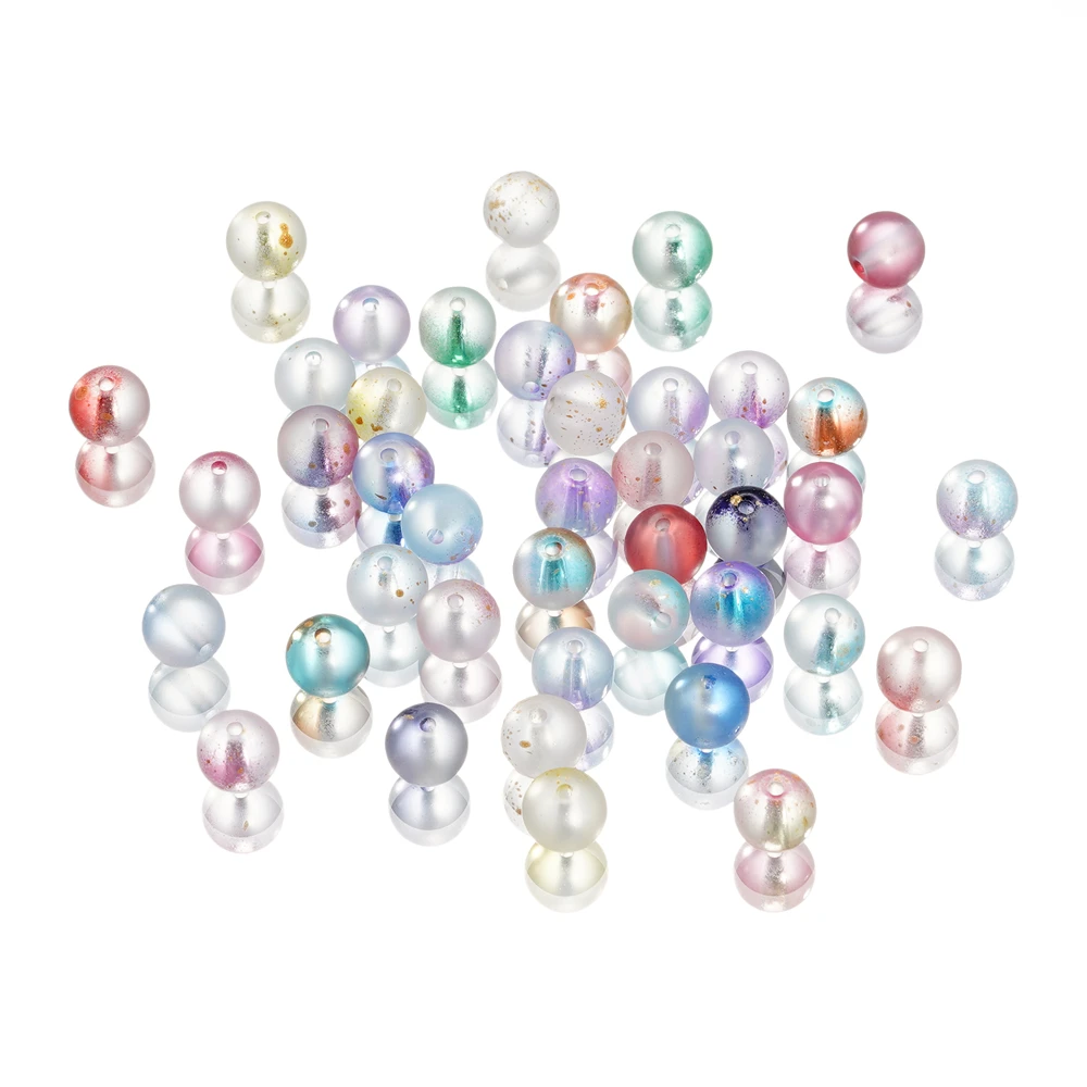 30pcs 8.5mm Transparent Frosted Glass Beads Strands Round Loose Spacer Bead For Bracelet Necklace DIY Jewelry Making Accessories