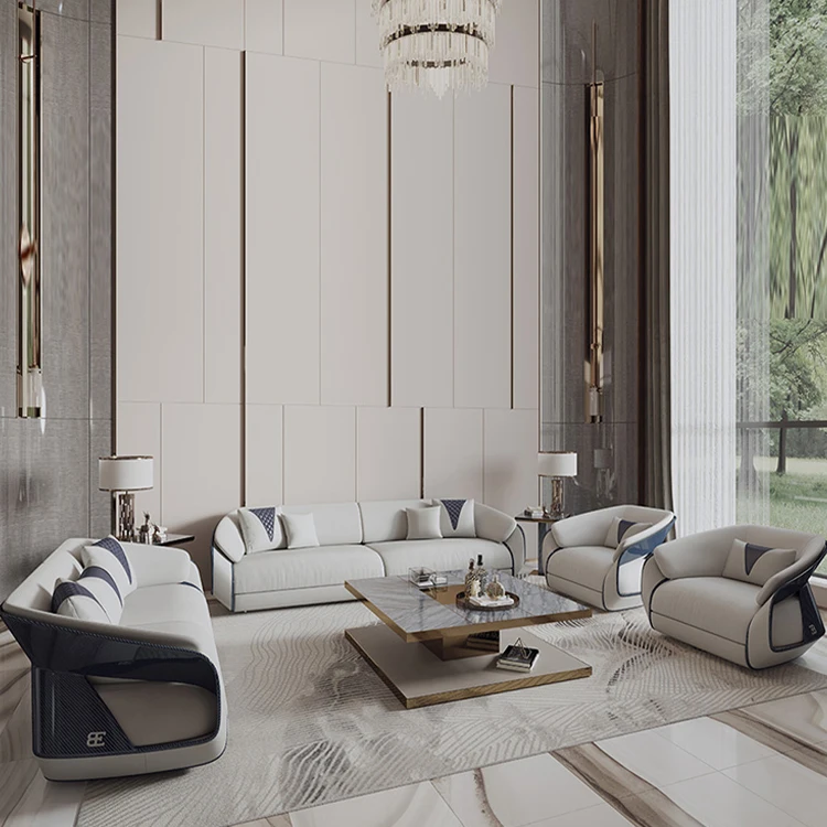 &Elegant Sofa Suite With Unique Color - Blocking Design, Suited for High - End Home Spaces