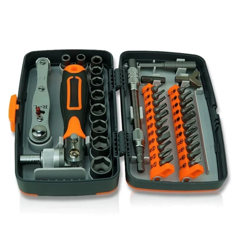 38 in 1 Ratchet Wrench Screwdriver Kit Portable Onboard Motorcycle Repair Tools for Motorbike Travel Maintenance