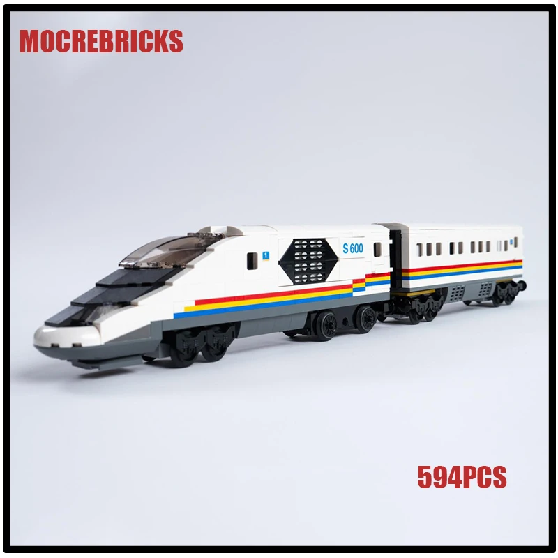 

City High-Tech Railway 6-wide Super-fast Intercity Bullet Train Building Blocks Assembly Model Creative Kid's Bricks Toys Gifts