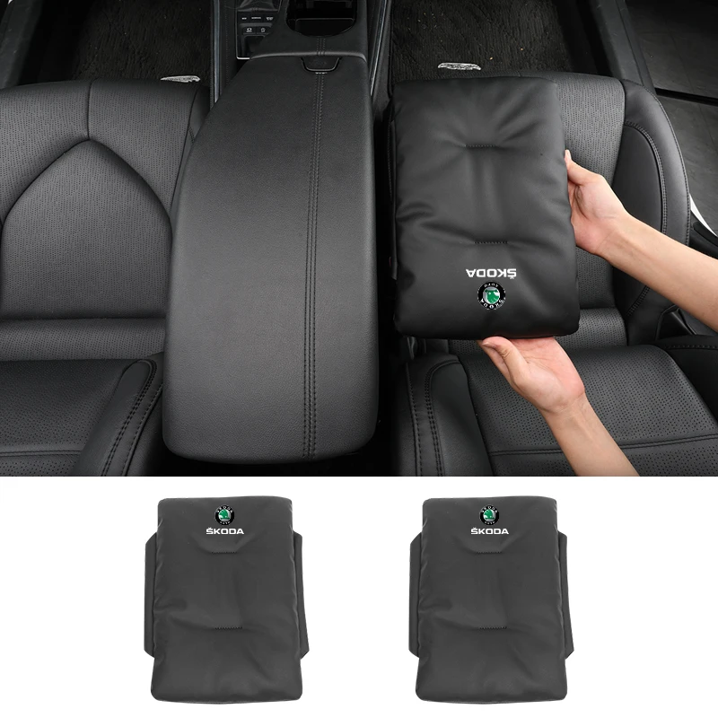 Car Velvet Armrest Pad Elbow Rest Mat Console Protector Cover Accessories For Skoda Octavia Rapid Kodiaq Superb Derivative Karoq view 4
