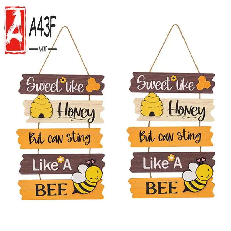 

A43F-Type Home Door Decoration, Bee Kindness Bee Happy Thanksgiving Bee Welcome Sign Front Door Decoration