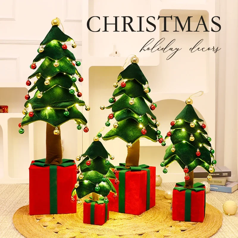 Hot Sale Christmas Decoration Fabric Retractable Christmas Tree Ornament Indoor and Outdoor