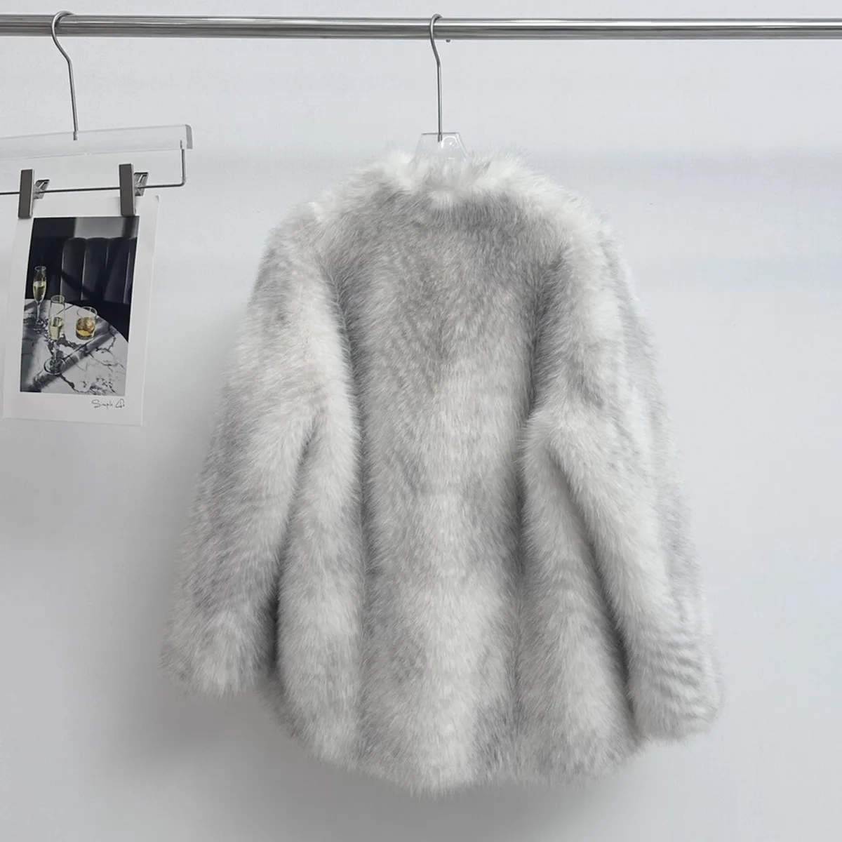 BKTZ Cappotto di pelliccia da donna Designer vintage di media lunghezza con scollo a V Tie-Dye Elegante ufficio minimalista Caldo lusso 2025 Autunno Inverno