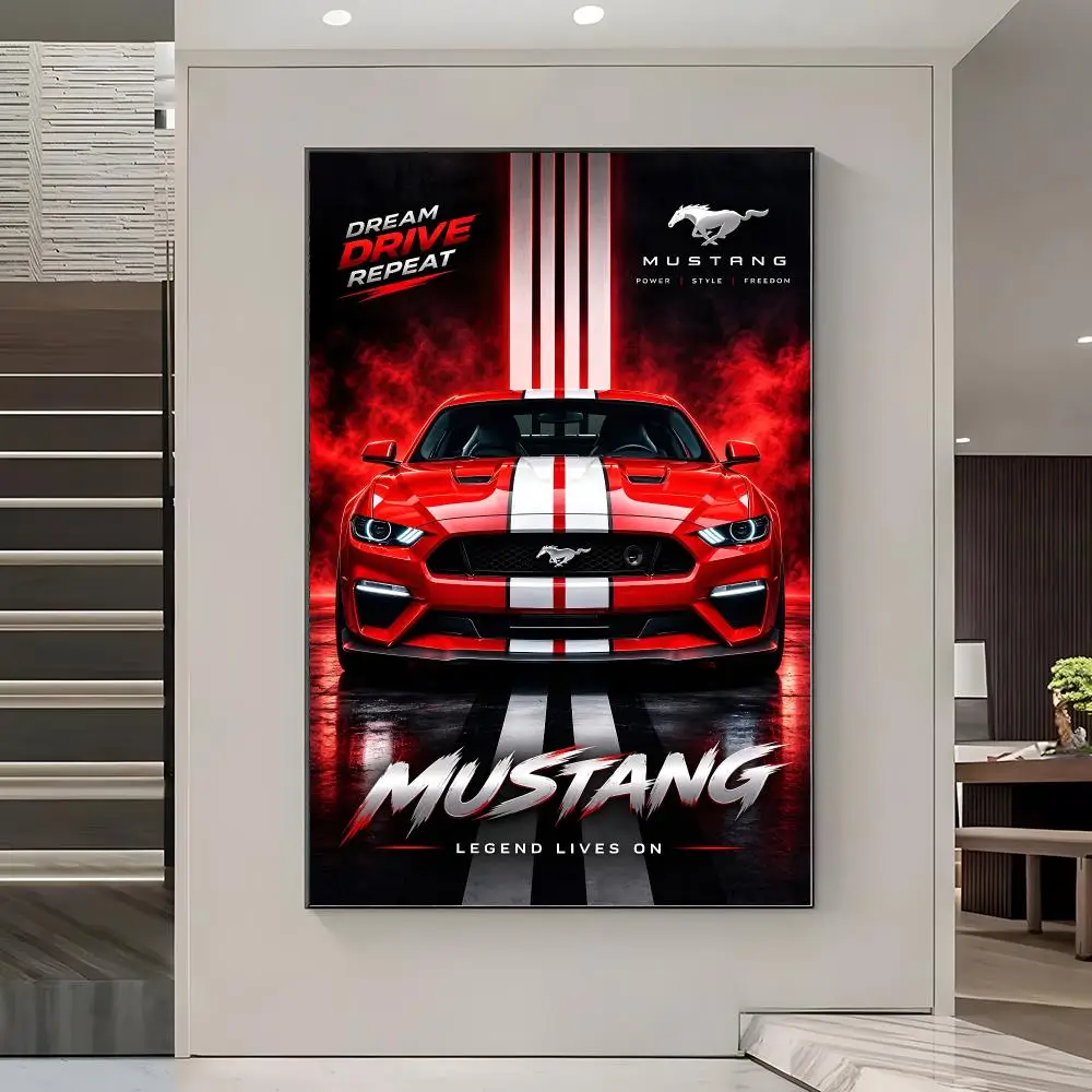 Car F-Ford M-Mustang Poster Poster Art HD Wall Art For Living Room Home Coffee House Bar Room